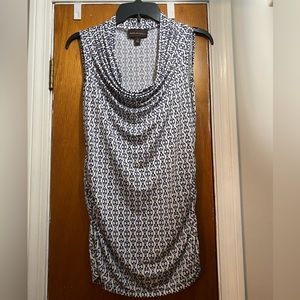 Small blue, black & white dress shirt